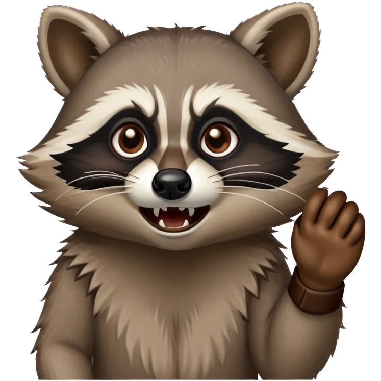 raccoon flicking people off emoji