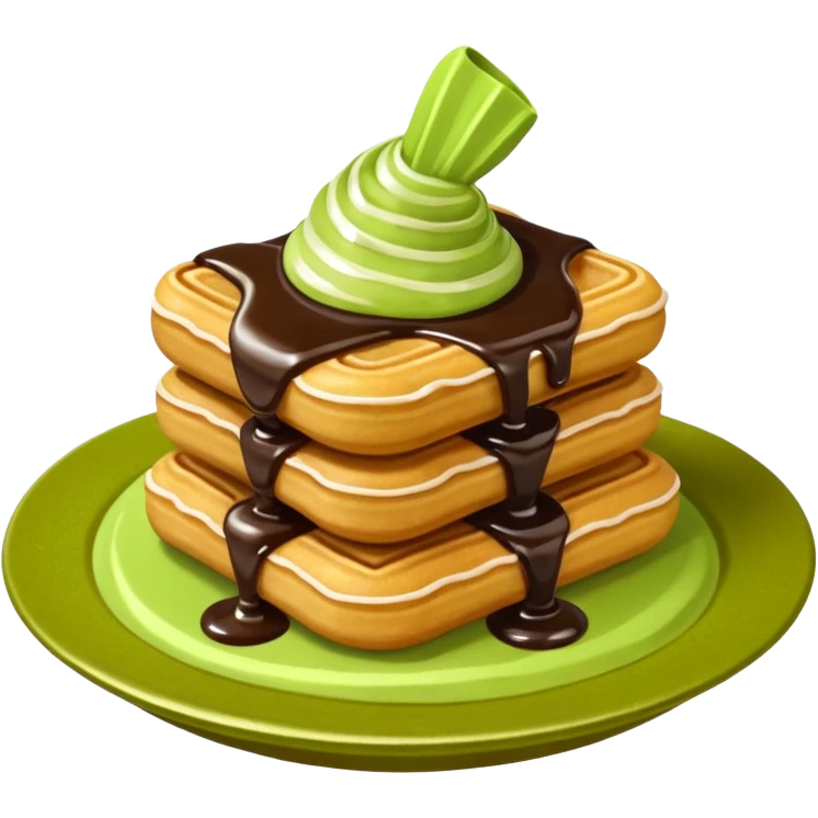 mini churros with chocolate and matcha topping sauce emoji