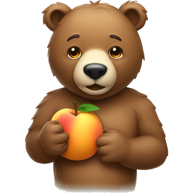 Bear holding a peach  emoji