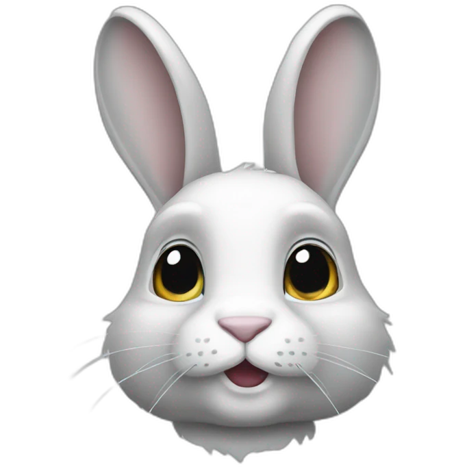 Lapin blanc gris emoji