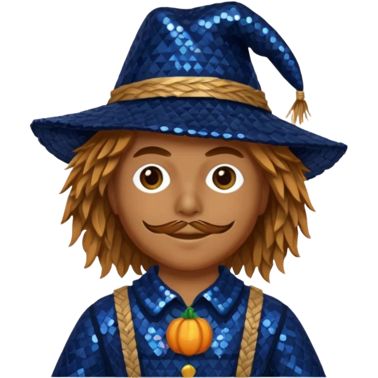 Scarecrow from Oz with dark blue sequin outfit emoji