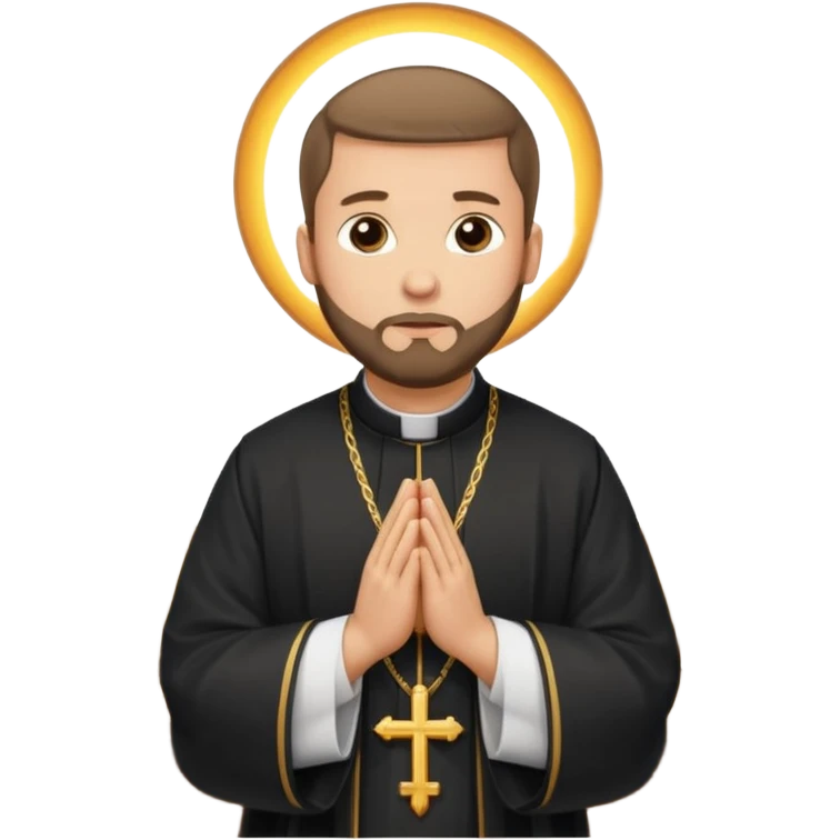 orthodox christian priest in front of altar, praying emoji
