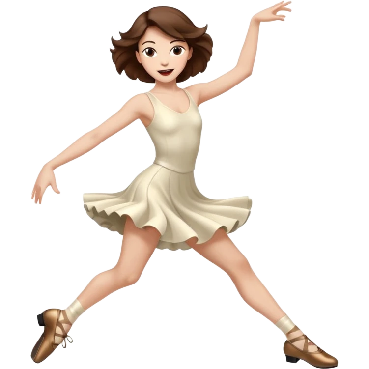 Jazz dancer white with brown hair wearing jazz shoes  emoji