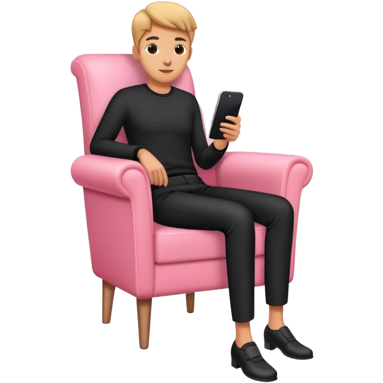 A walking human like pink chair with a legs and black trousers  emoji