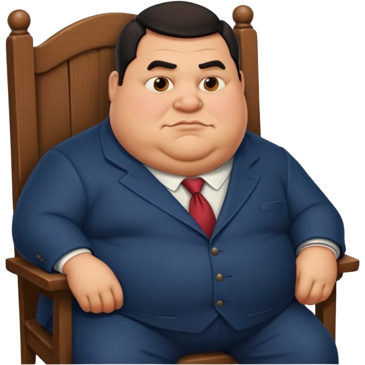Mafia big fat boss pixar style sit on a chair emoji