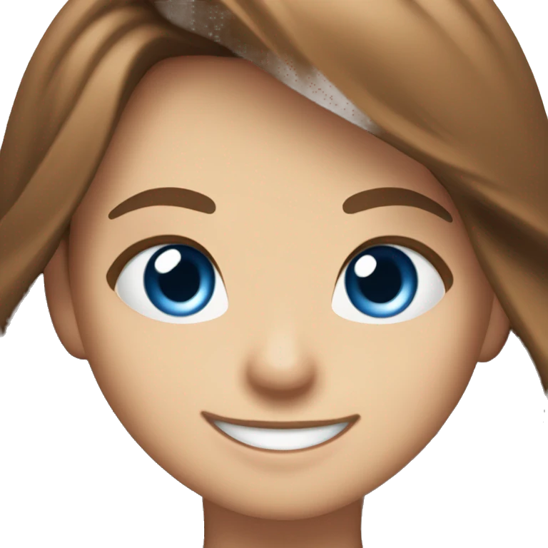 Cute girl brown hair thumbs up blue eyes  emoji