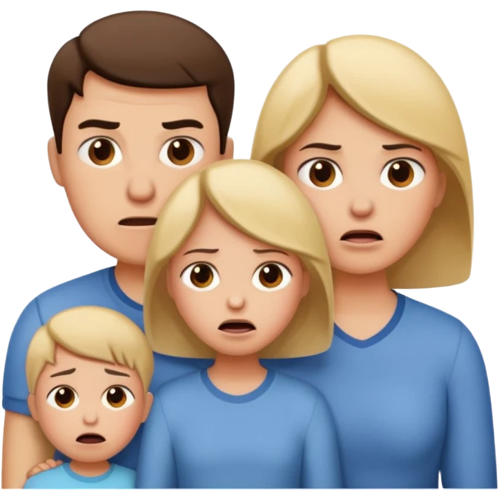 семья из 3 человек где 1 человек недоволен  emoji