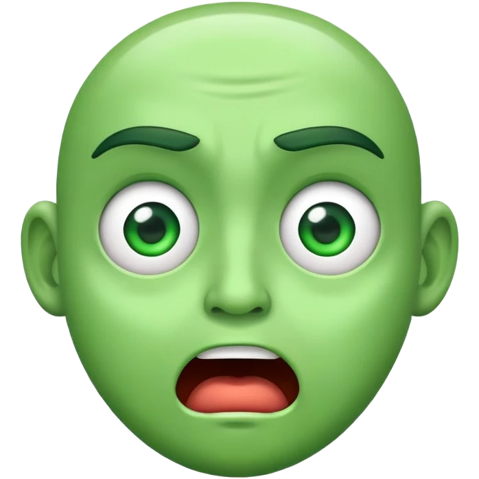 Green wow face emoji