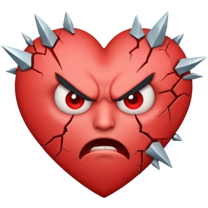 broken heart with angry face emoji