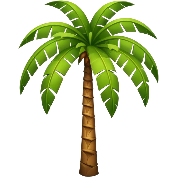 Palm Tree: flat body toony leafs non floor emoji