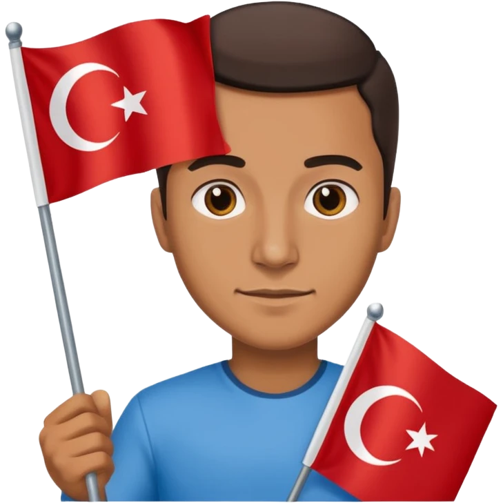 Türk bayrağı tutan adam emoji