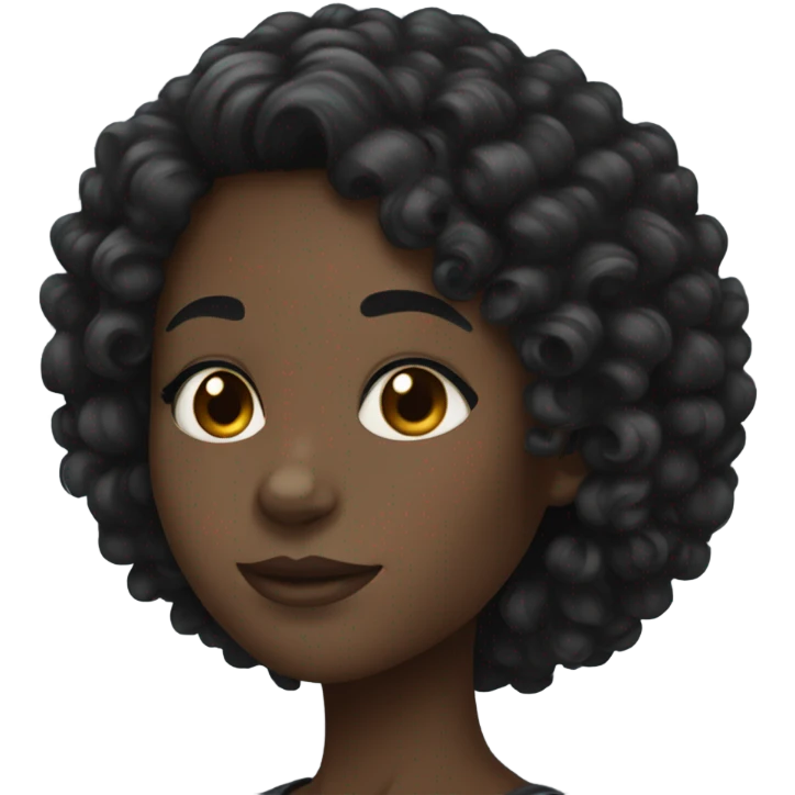 Black girl with black curly hair  emoji