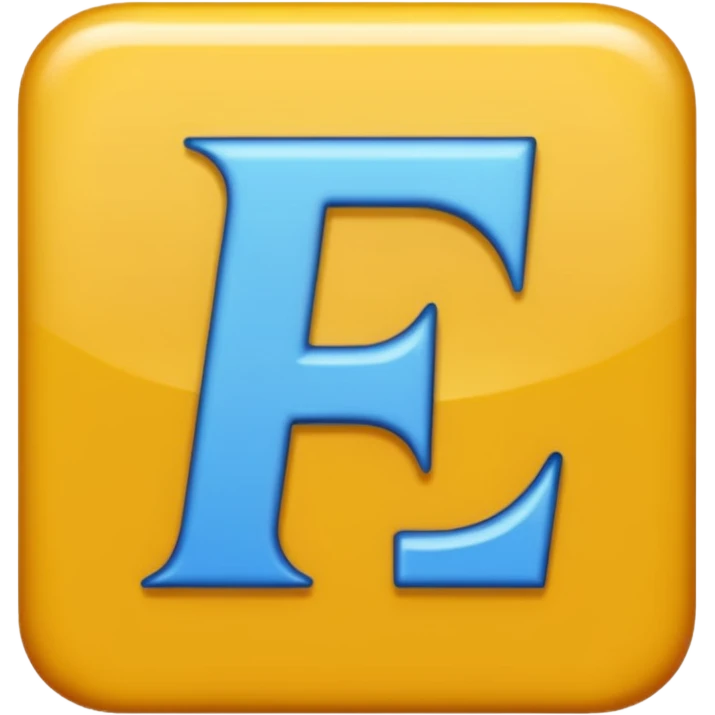 the letters EF on a yellow background emoji