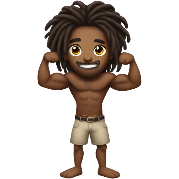 Flexing brown with tattoos and dreadlocks  emoji