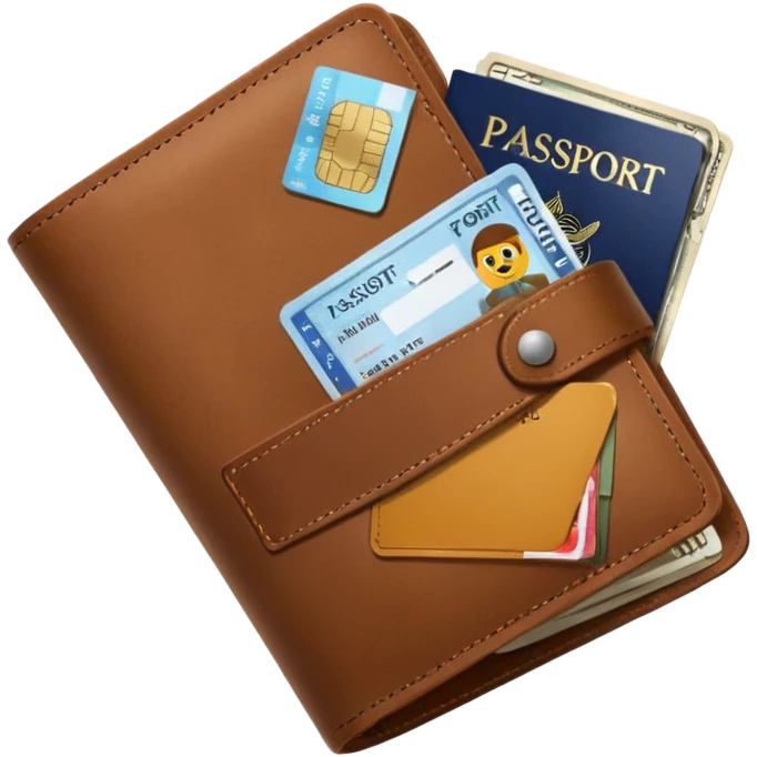 Travel wallet – larger, holds passport and tickets.
 emoji