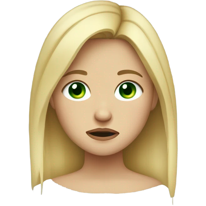 Blonde green eyes girl crying  emoji