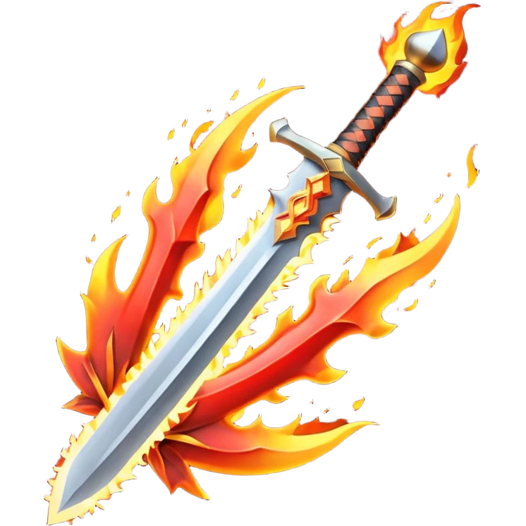 sword on fire crossed emoji