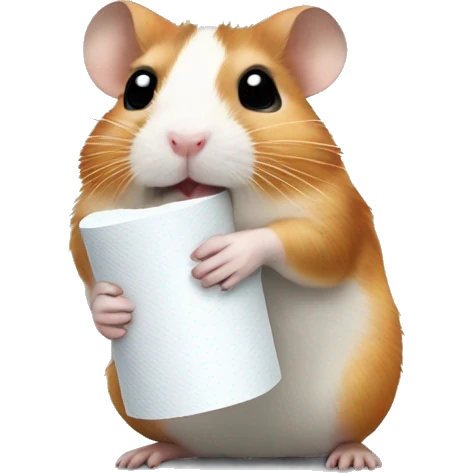 Hamster holding toilet paper emoji