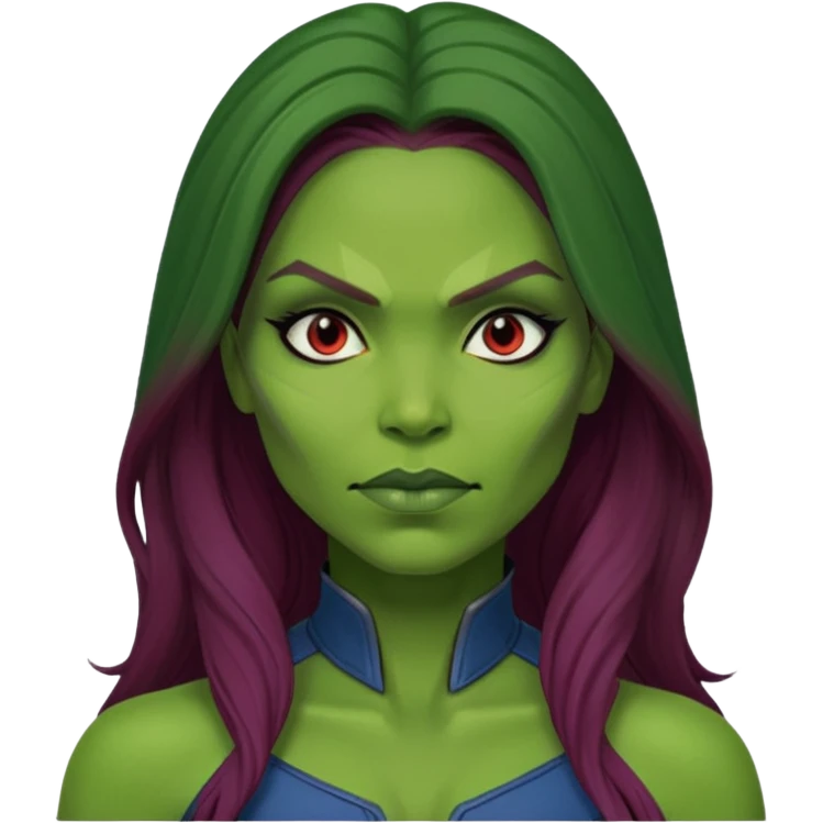 Gamora face only marvel character comic book 

 emoji