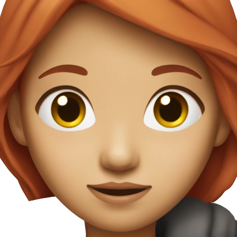Asian girl with red hair emoji