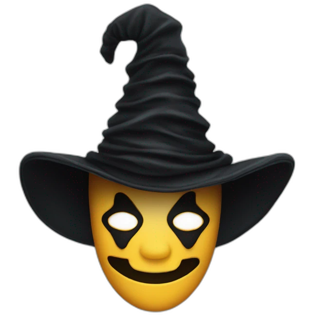 evil harlequin Three-cornered hat with a black veil that covers part of the face. emoji