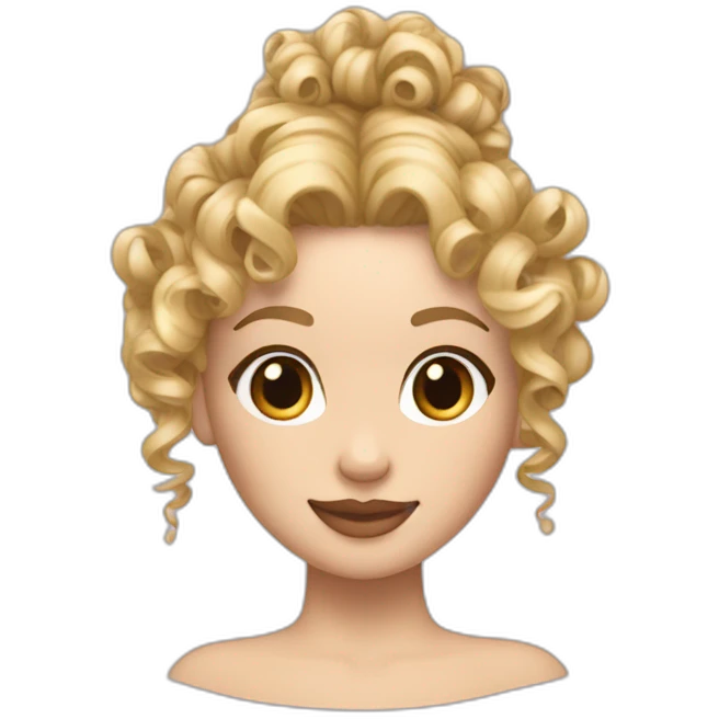 blonde curly hair up in chignon ringlets emoji
