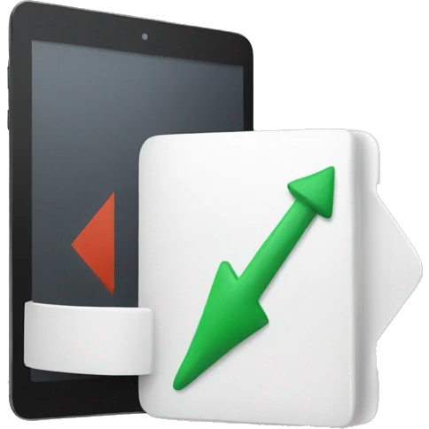 A tablet with a arrow pointing at it emoji
