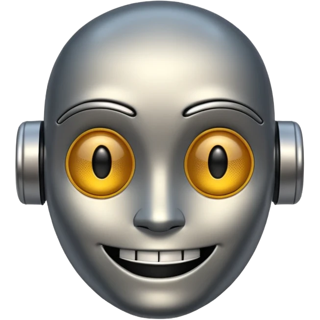 robot face with a smile, emoji style emoji