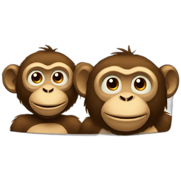 two monkeys watching tv emoji