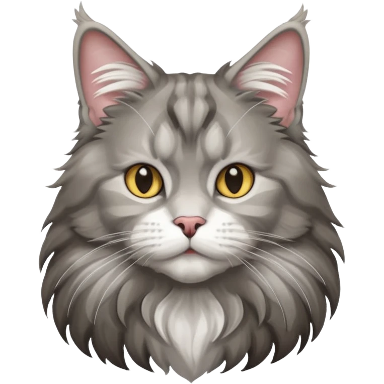 Maine coon gris et blanc  emoji