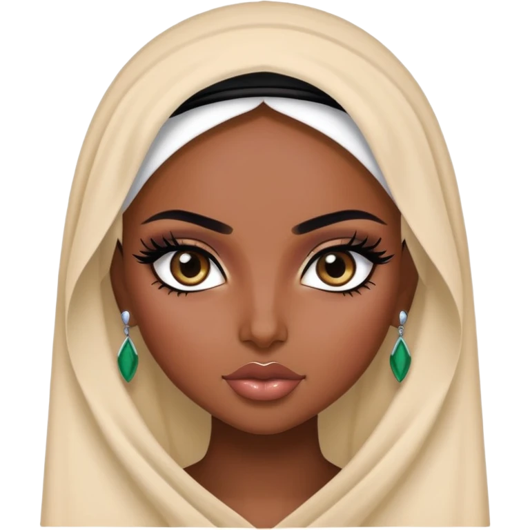 Saudi arabianbeauty, pretty bratz baddie, black eyeliner, emoji