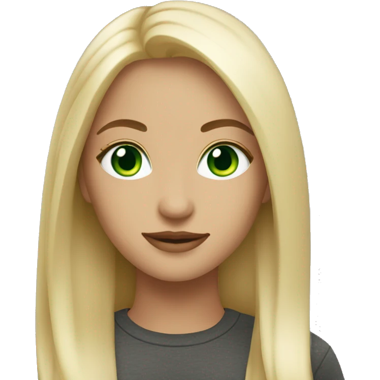 Beautiful with green eyes and straight blonde hair emoji