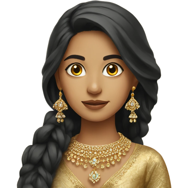 pakistani girl in gold jewellery  emoji