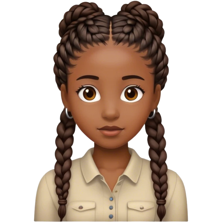 Black girl with braids  emoji