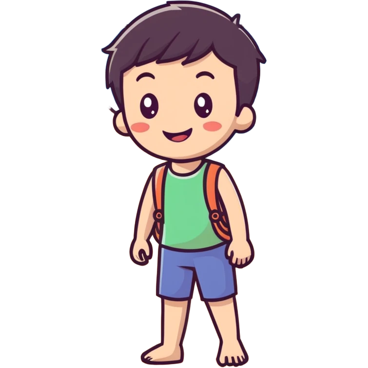 smiling boy at the beach emoji
