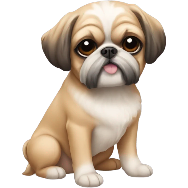 A Shih Tzu and a tan pug emoji