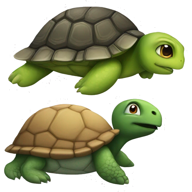 turtle and rabbit emoji