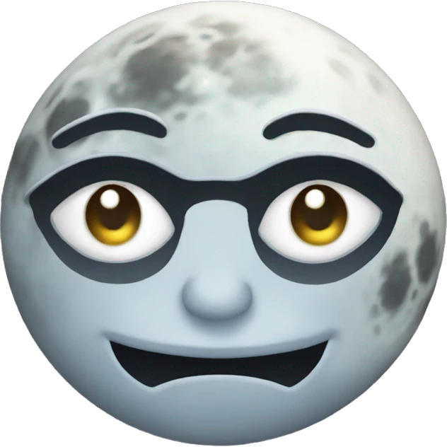 Moon face wearing bow emoji