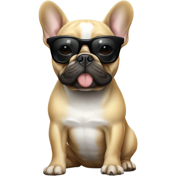 french bulldog with sunglasses emoji