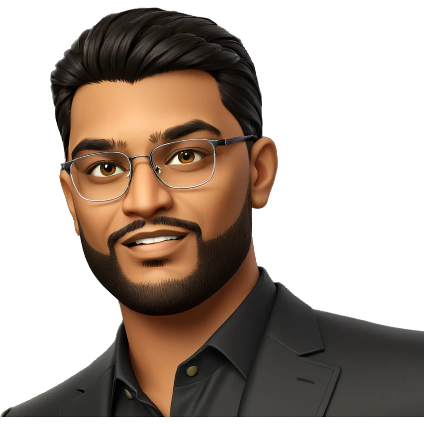 dapper male portrait with glasses emoji