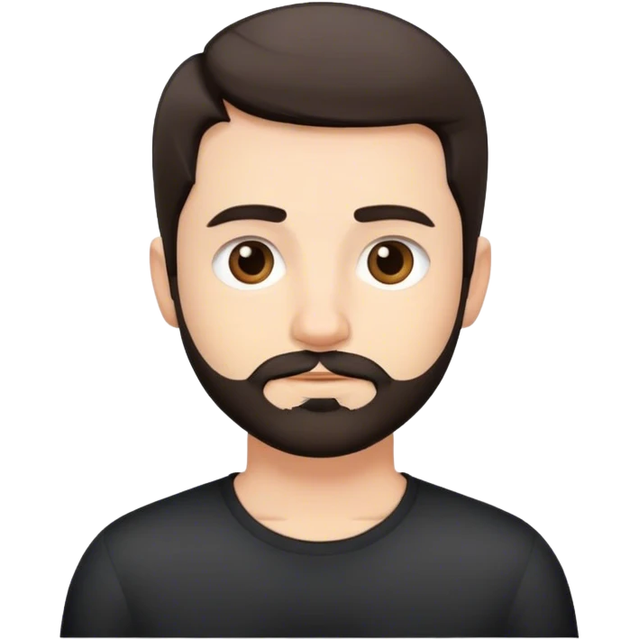 Cute white male, short dark colored hair and facial hair emoji