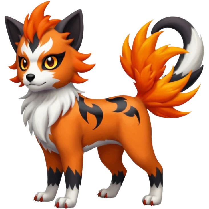 Delcatty-Litten-Houndour-Absol-Sprigatito-fusion, full body emoji