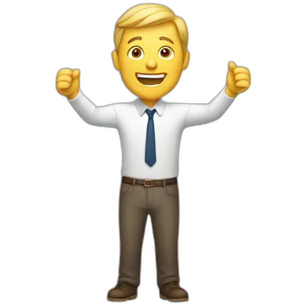 white man celebrating emoji