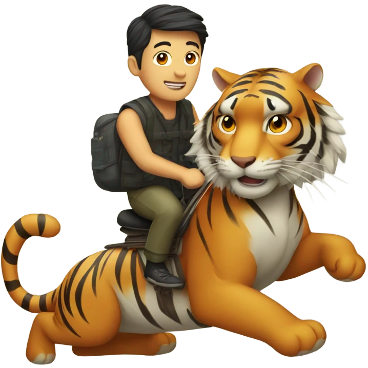 A Chinese guy riding a tiger  emoji
