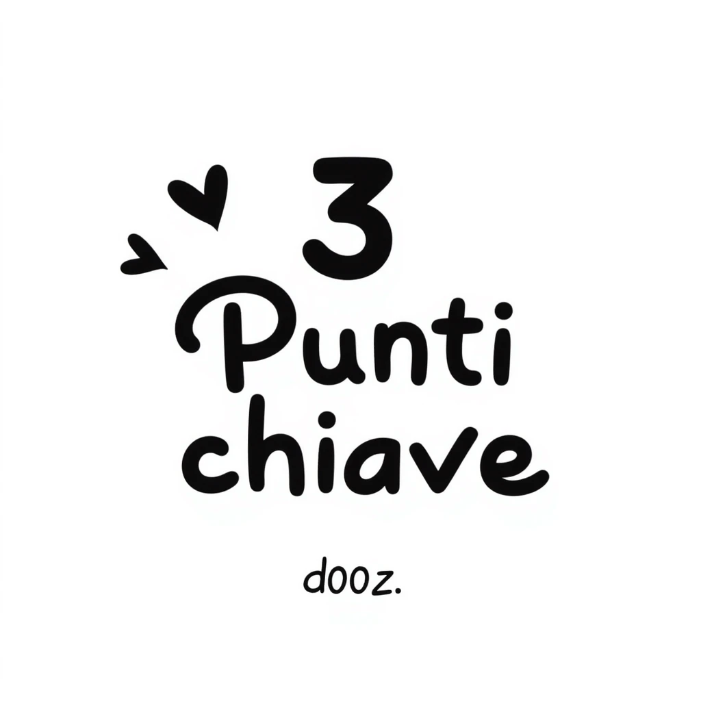 text '3 Punti chiave' in creative typographic style, minimal icon of a circle with number 3, modern colors, original and professional layout emoji