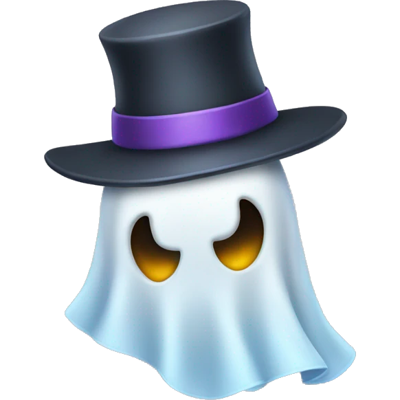 Ghost using a hat emoji