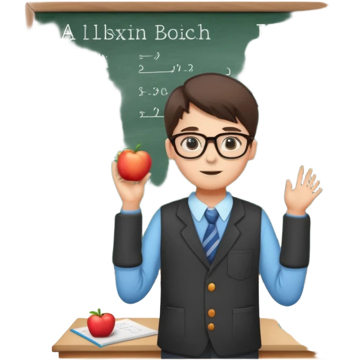presentation of a school project at the blackboard emoji