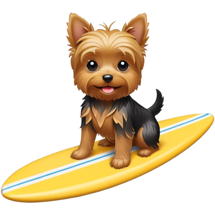 Yorkie on surf board emoji