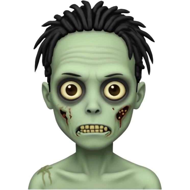 zombie boy with black dreads emoji