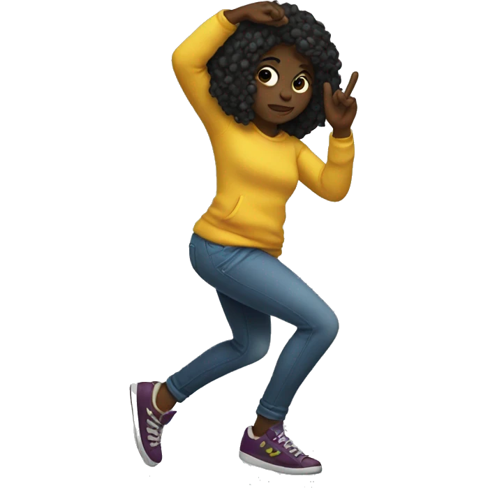 A black girl dabbing emoji
